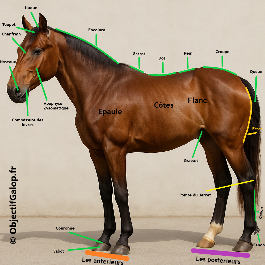Les parties exterieures du cheval